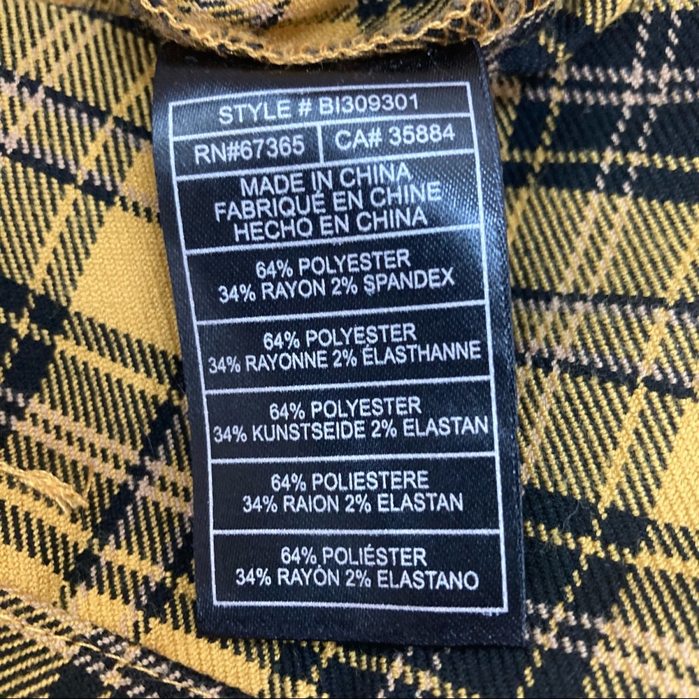 BB Dakota Yellow and Black Plaid Mini Skirt - Picture 8 of 10